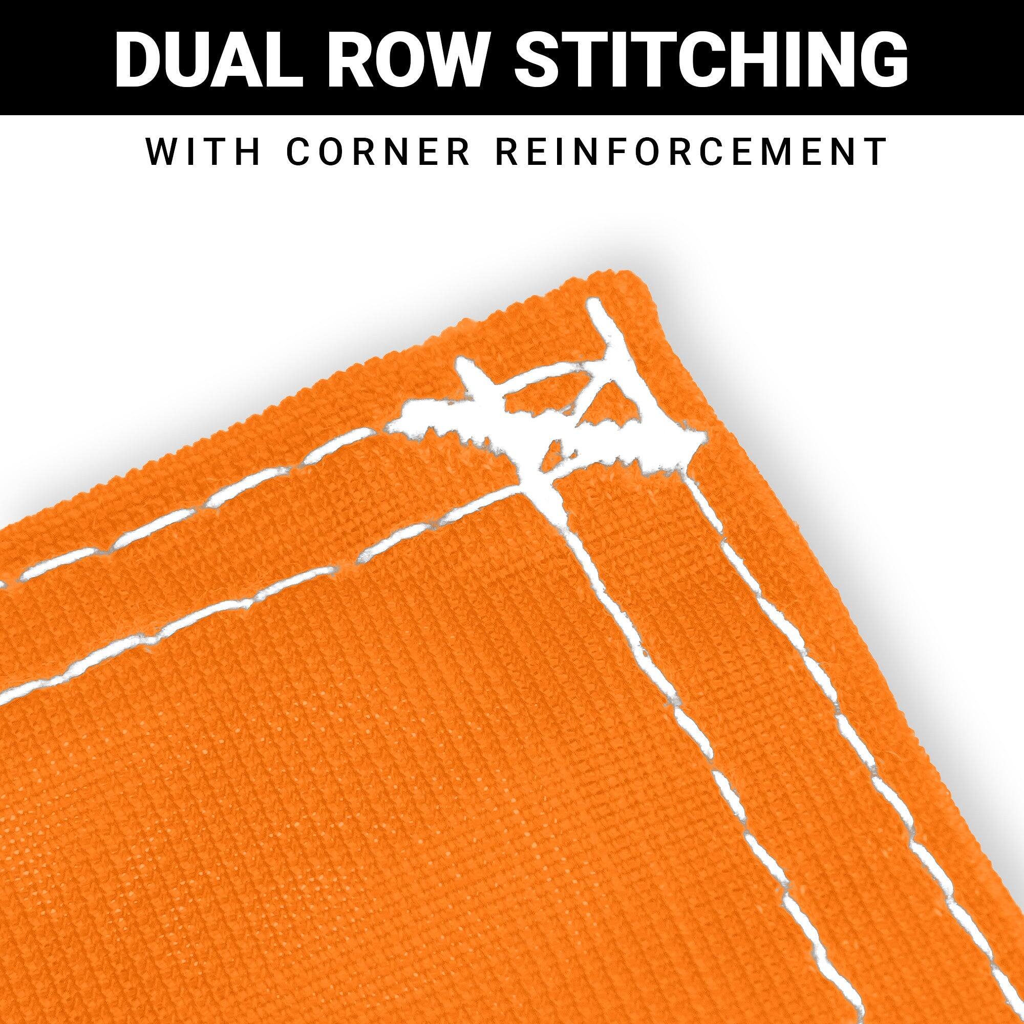 DUAL ROW STITCHING  
WITH CORNER REINFORCEMENT