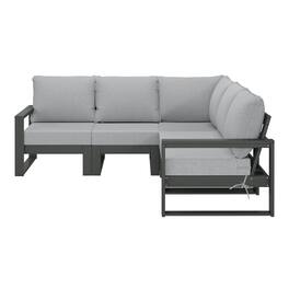 WestinTrends - Montara 5-Piece Outdoor Patio Corner Sectional Sofa Conversation Set - Light Gray