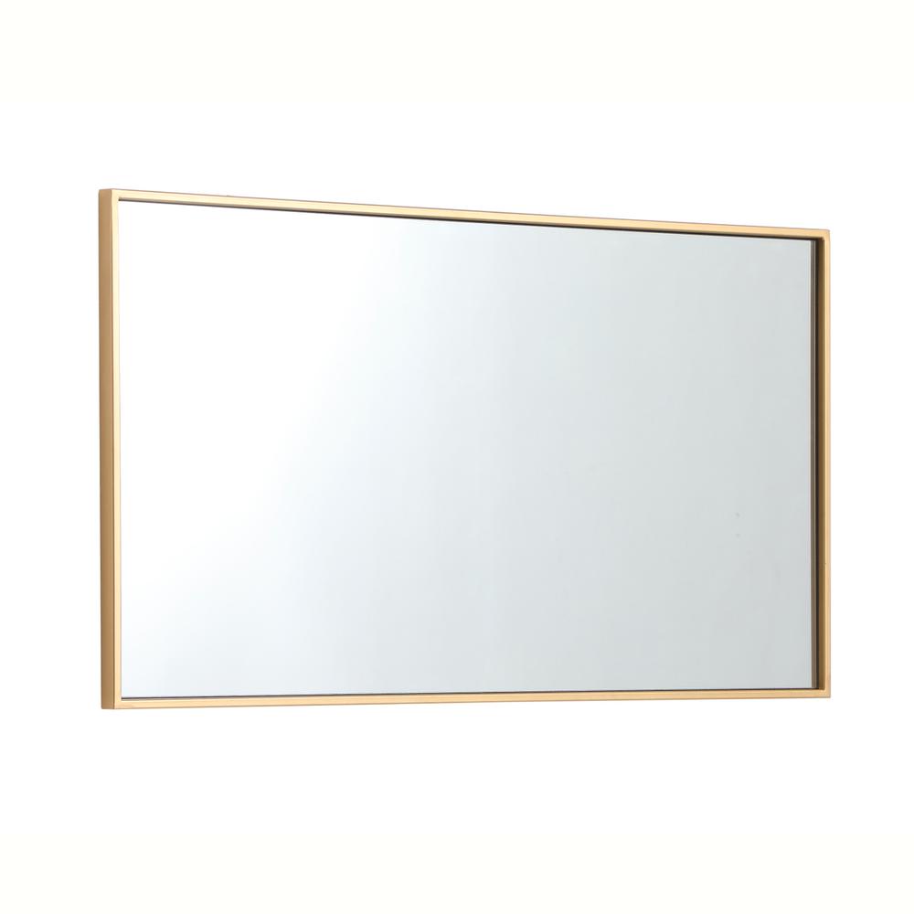 Alt View 1. Elegant Decor - Metal frame rectangle mirror 20 inch in Brass - Brass.