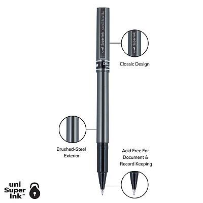 uni Super Ink™  
Classic Design  
Brushed-Steel Exterior  
Acid Free For Document & Record Keeping