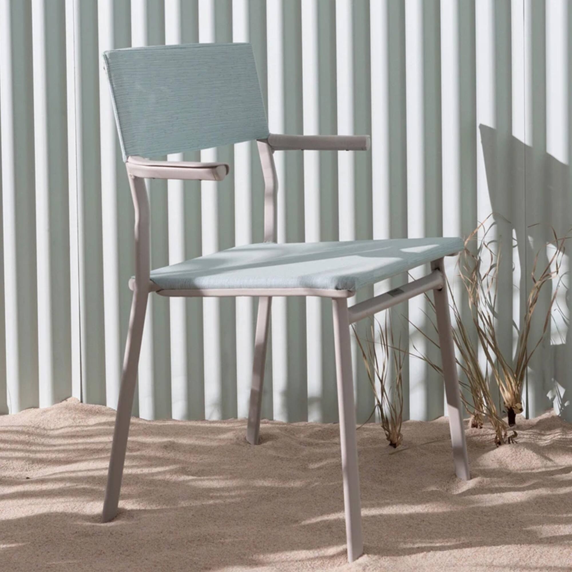 Alt View 5. Lafuma - Lafuma Batyline Duo ORON Durable Outdoor Dining Armchair, Sand/Pebble (Set of 2) - Sand Frame - Galet, Set of 2.