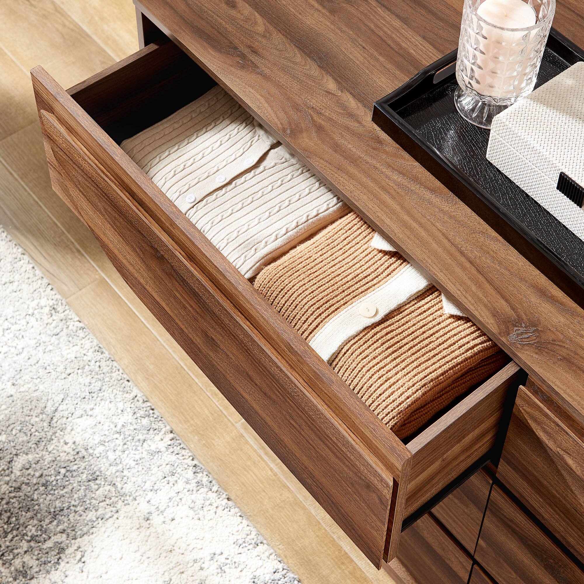 Alt View 1. Modway - Bulwark 6-Drawer Dresser by Modway - Walnut.