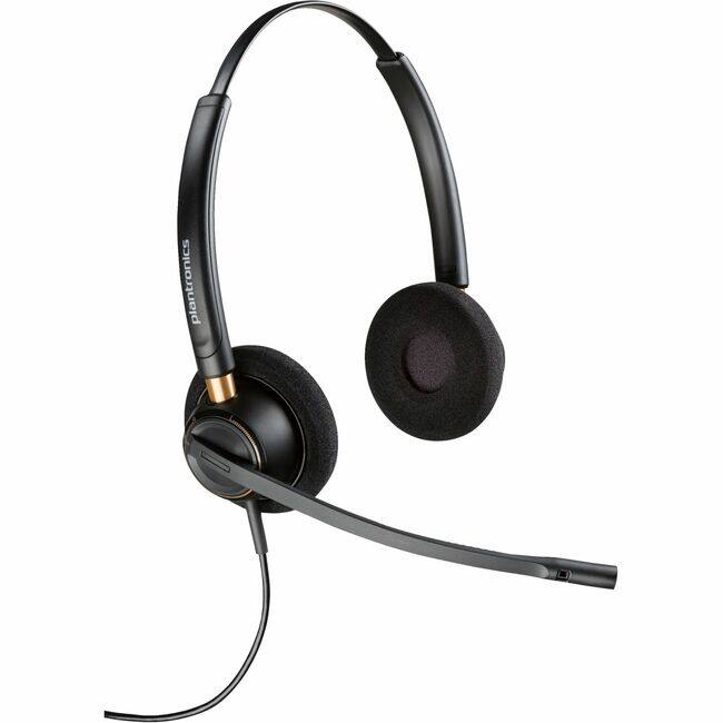 Front. HP - Poly EncorePro 520D with Quick Disconnect Binaural Digital Headset TAA - Stereo - Quick Disconnect, USB - Wired - Black.