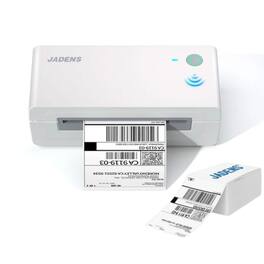 JADENS - 668BT Thermal Label Printer – Bluetooth & USB, Ink-Free, BPA-Free, Includes 500 Fanfold 4x6" Shipping Labels - White
