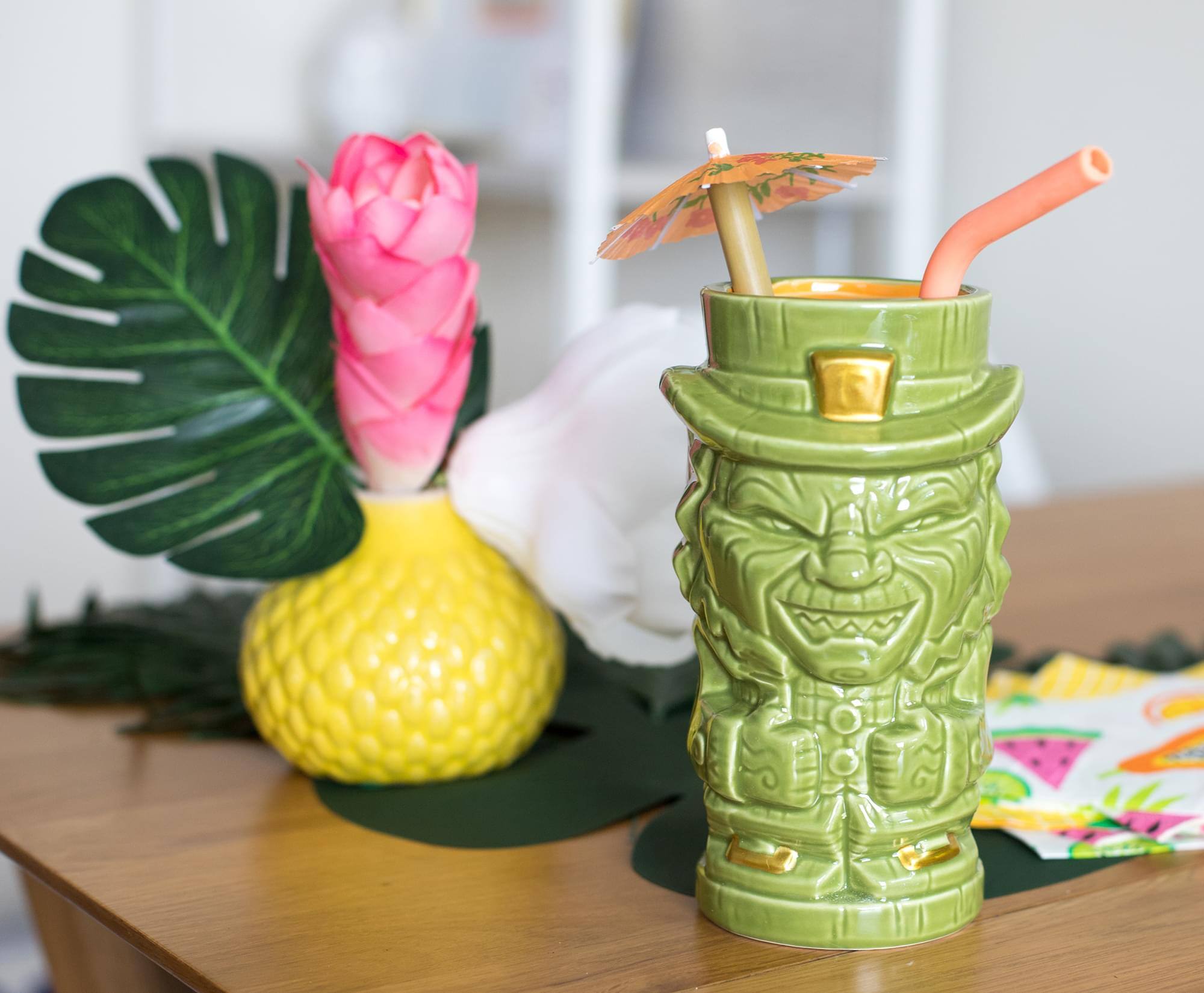 Alt View 3. ThinkGeek - Geeki Tikis Leprechaun Movie Mug | Ceramic Tiki Style Cup | Holds 18 Ounces - Green.