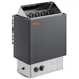 VEVOR - 9KW Sauna Heater, Steam Bath Sauna Heater with Built-In Controls, Electric Sauna Stove, 3h Timer and Adjustable Temp - Grey;Silver