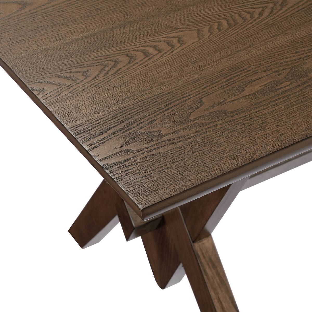 Alt View 2. Loheer - Loheer Walnut Dining Table with Double V Base, Seats Six - Walnut.