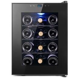 Yeego - 12 Bottle Wine Refrigerator,Mini Wine fridge with Digital Temperature Control Thermoelectric Wine Cooler, Countert - Black