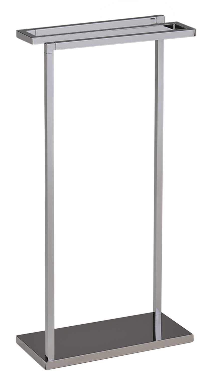 Angle. Kings Brand Furniture - Kings Brand Furniture Modern Chrome Freestanding Towel Stand with Triple Bar Design - Chrome.