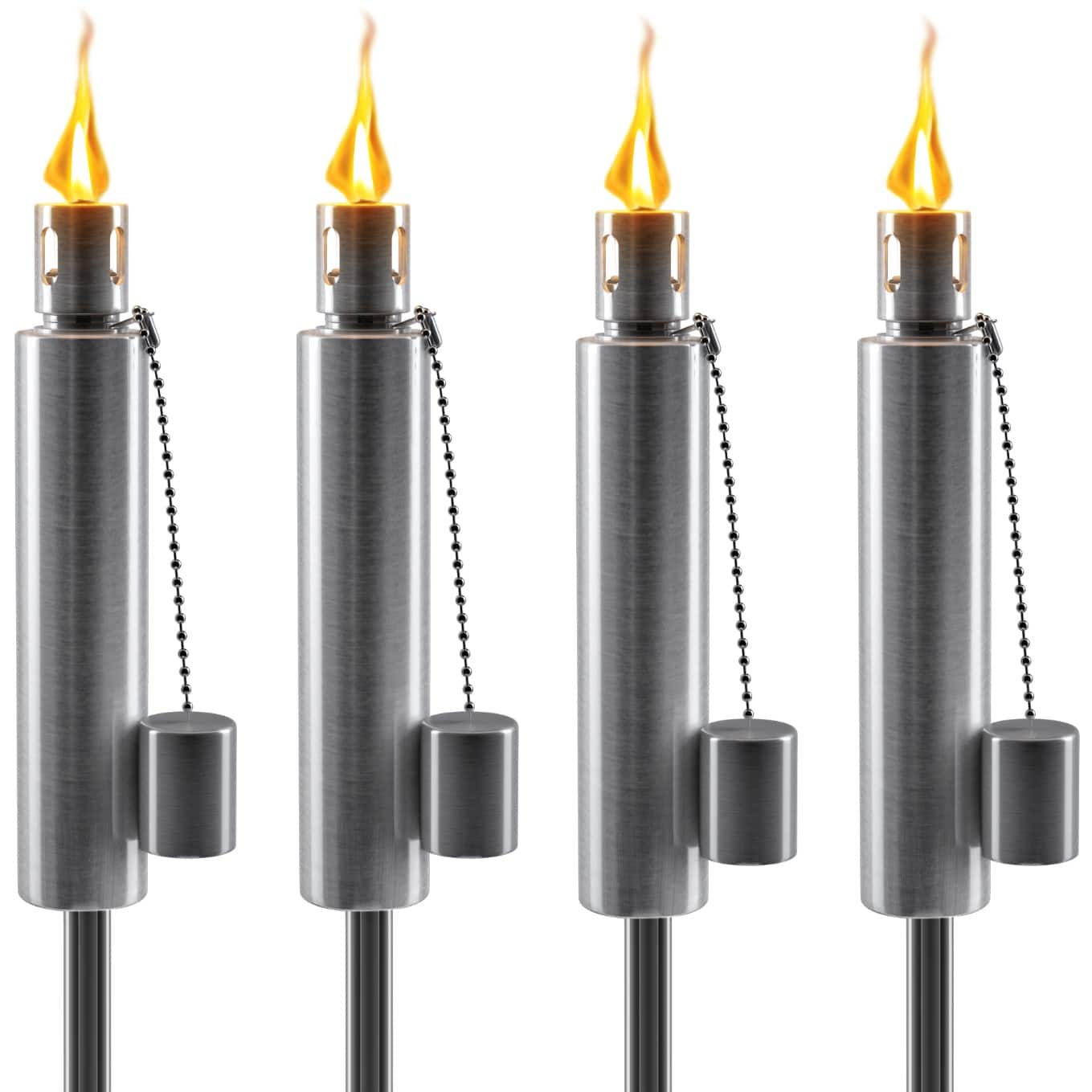 Sorbus - Matney Stainless Steel Outdoor Torches, Decorative Garden & Yard Lights, 5 ft Oil Lamp for Citronella - Silver price history on PriceWatchPro