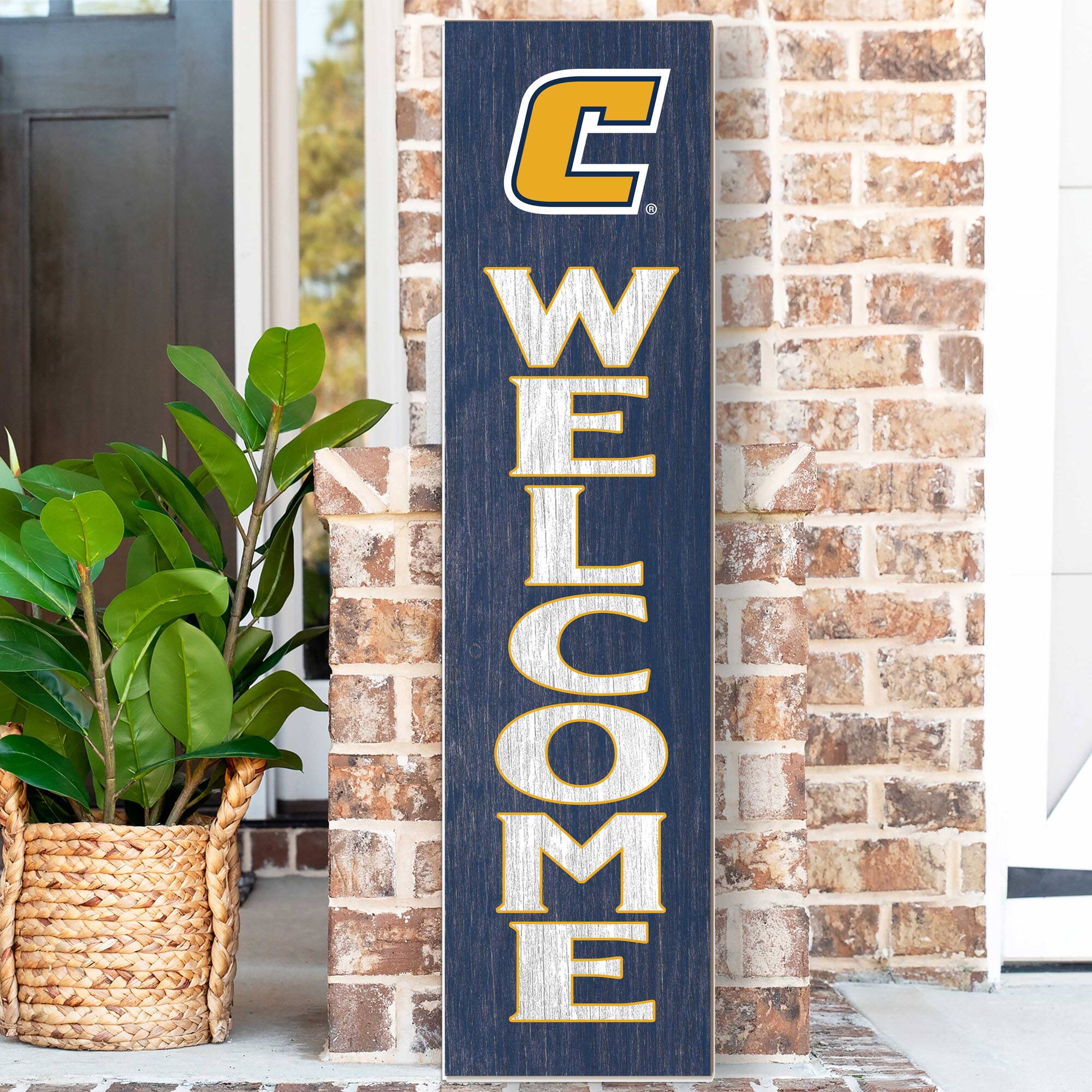 Alt View 1. Jardine - Tennessee Chattanooga Mocs 12'' x 48'' Outdoor Leaner Welcome Sign - Navy.