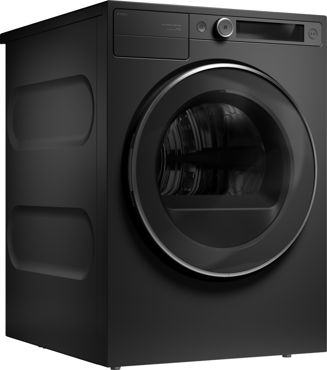 Back. Asko - 5.2 cu. ft. Stackable Electric Vented Dryer - Butterfly Drying System, Soft Drum Technology, 18 Programs - Graphite - Graphite Black.