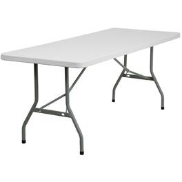 Alamont Home - Kathryn 6-Foot Plastic Folding Table - Banquet / Event Folding Table - Granite White