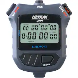 Ultrak - 480 - 8 Lap Dual Split Memory Stopwatch Timer - Gray