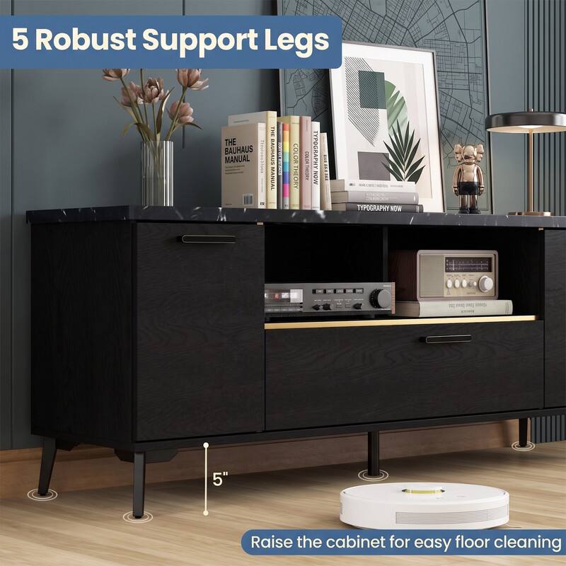 5 Robust Support Legs

THE BAUHAUS Tizalsenline MANUAL  
THE BAUHAUS MANUAL  
COLOR THEORY  
COLOR HIDDEN  
TYPOGRAPHY NOW  
TYPOGRAPHY NOW  

Raise the cabinet for easy floor cleaning
