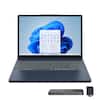 Front. Lenovo - Lenovo IdeaPad Slim 3i 15.3" WUXGA Touch Laptop,Intel Core 5 210H,16GB RAM,1TB SSD+160GB Dock Set,Win 11,Backlit,Blue - Blue.