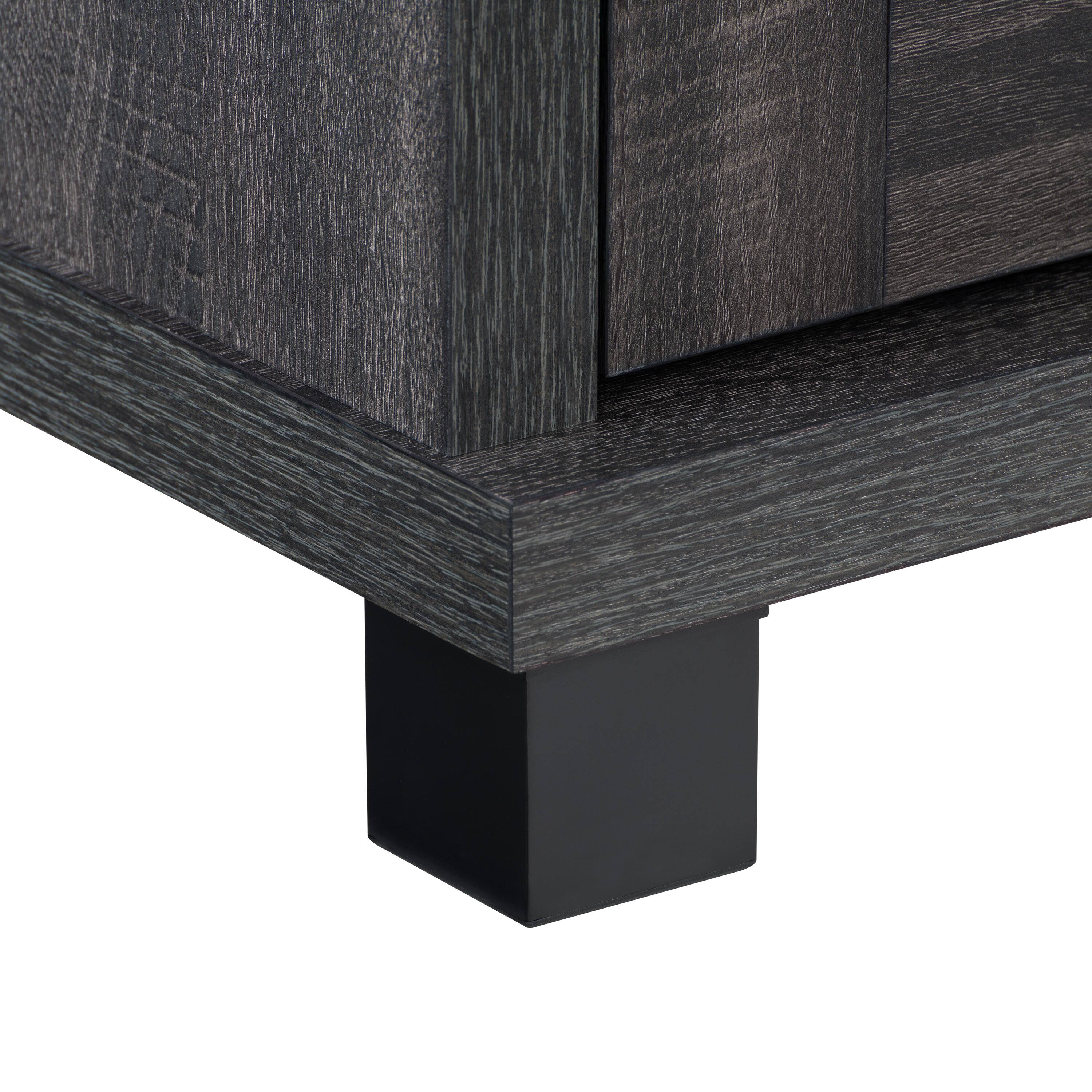 Alt View 14. CorLiving - Fremont TV Bench with Glass Cabinets for Most TVs up to 95" - Dark Gray.