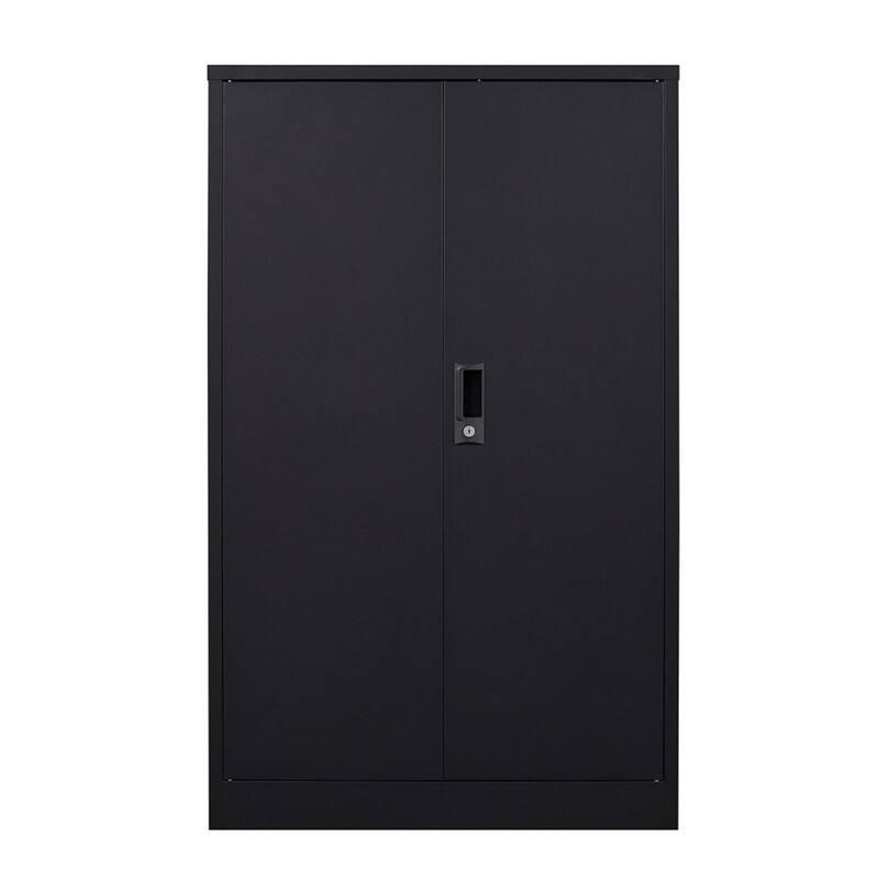 Angle. HTUTWOO - Storage Cabinet with Locking Doors - Adjustable Shelf, Folding Filing Storage Cabinet for Home Office, School, Garage - Black.
