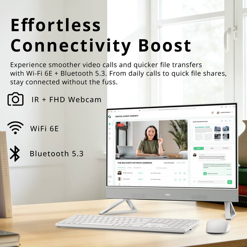Effortless Connectivity Boost

Experience smoother video calls and quicker file transfers with Wi-Fi 6E + Bluetooth 5.3. From daily calls to quick file shares, stay connected without the fuss.

- IR + FHD Webcam
- WiFi 6E
- Bluetooth 5.3