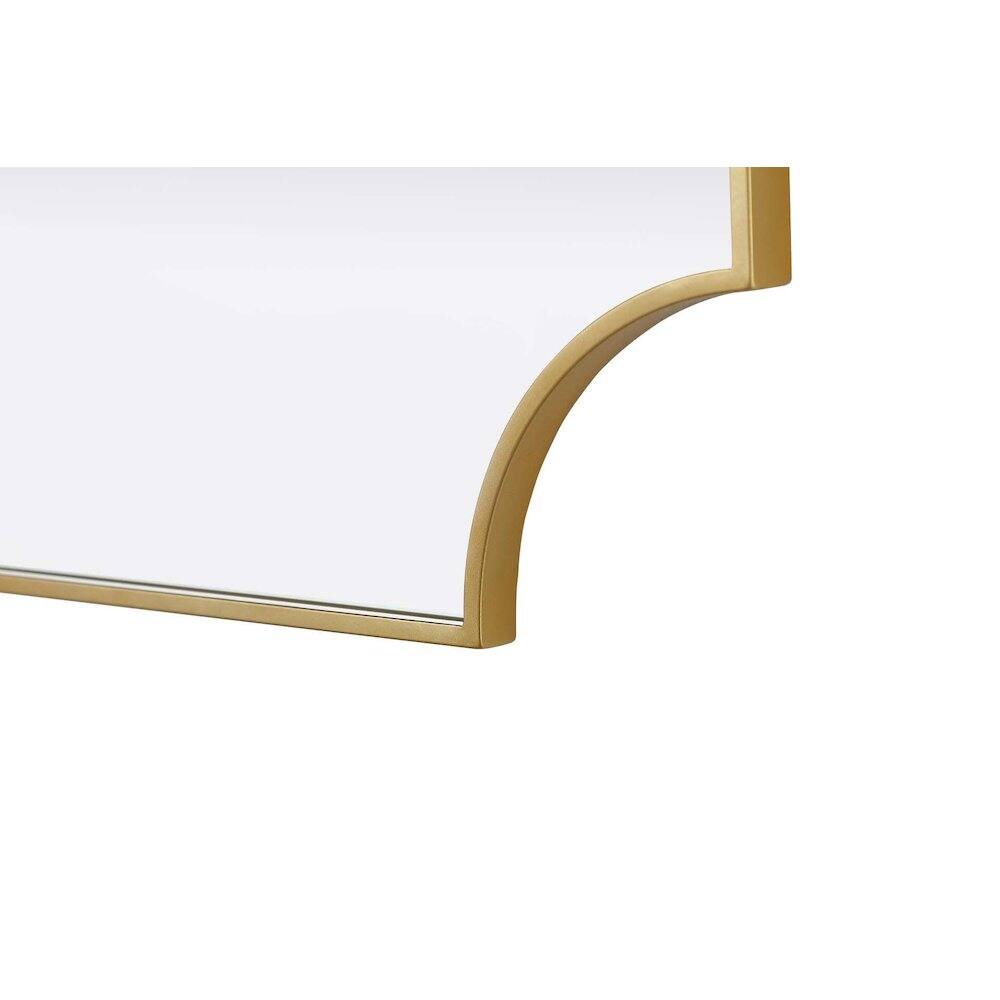 Left. Elegant Kitchen and Bath - Notched Metal Mirror 27x42 inch in Brass - Brass.