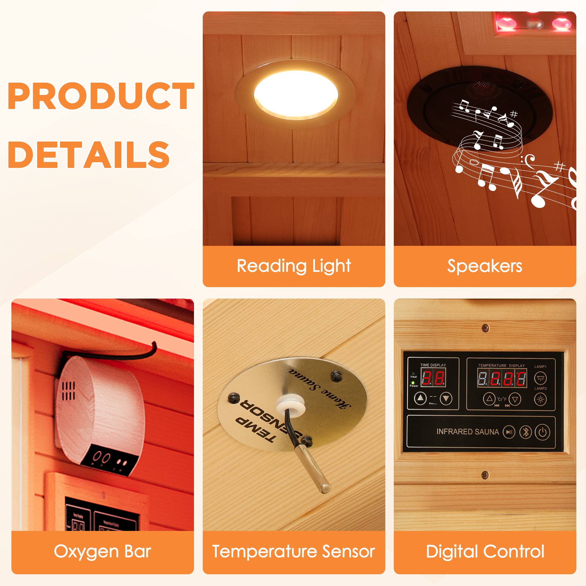 PRODUCT DETAILS

- Reading Light
- Speakers
- Oxygen Bar
- Temperature Sensor
- Digital Control