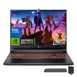 Acer - Nitro V 16 16" Gaming Laptop,Intel Core 9 270H,64GB DDR5,2TB SSD+1TB Dock Set,RTX 5070,Backlit,Win 11 Pro - Black