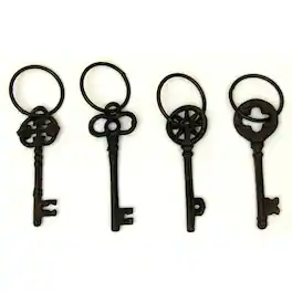 BreeBe - Single Key on Ring Set of 4 - Brown