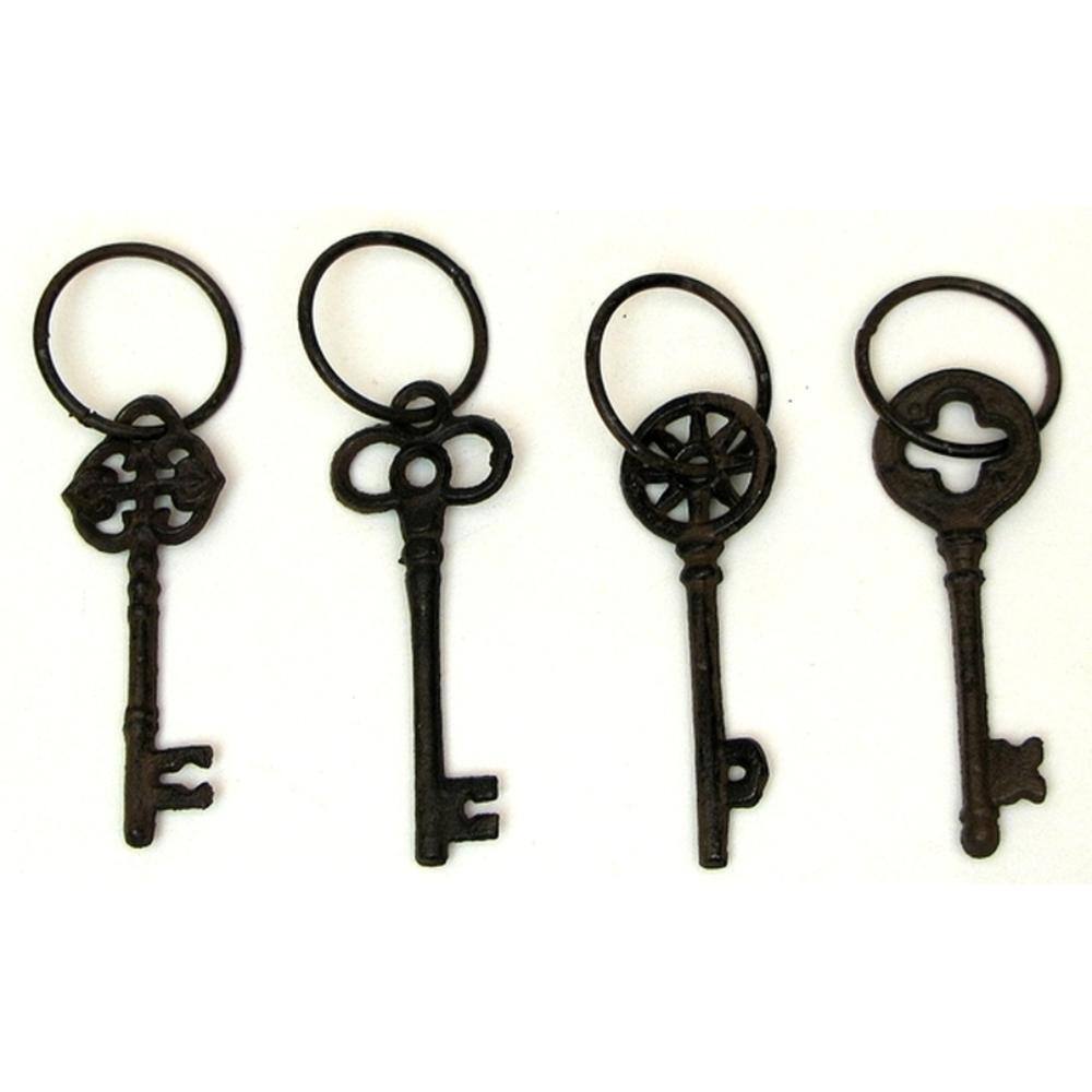 Front. BreeBe - Single Key on Ring Set of 4 - Brown.