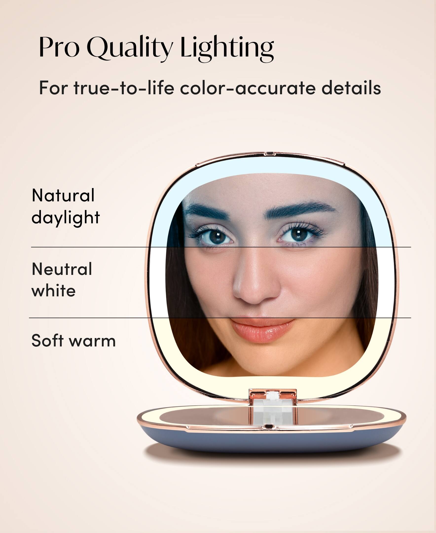 Pro Quality Lighting  
For true-to-life color-accurate details  
Natural daylight  
Neutral white  
Soft warm