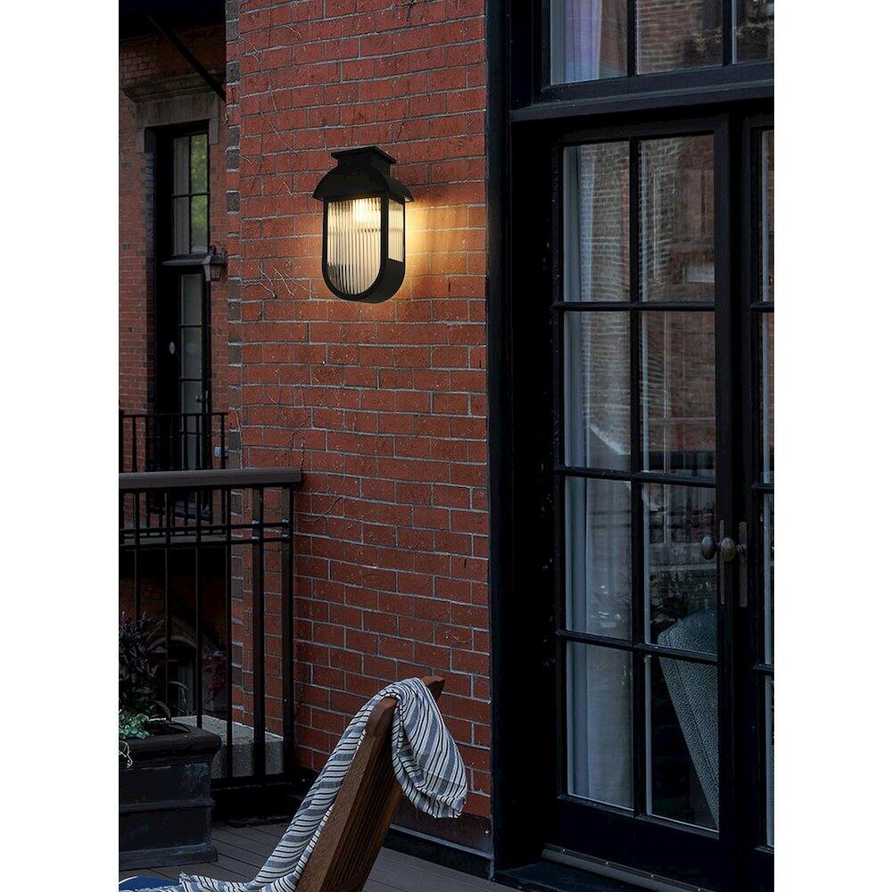 Alt View 4. Elegant Lighting - Albert 10 Inch Outdoor Wall Sconce In Black - Black.