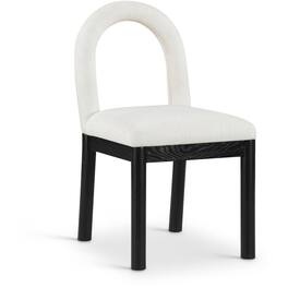 Meridian Furniture - Conrad Cream Linen Textured Fabric Dining Chair - Beige