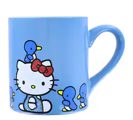 Silver Buffalo - Sanrio Hello Kitty Sparkles Ceramic Mug | Holds 14 Ounces - Blue