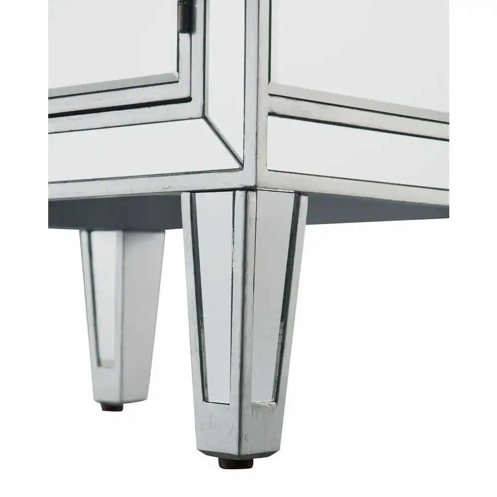 Alt View 3. Elegant Decor - End table 1 drawer 18in. W x 13in. D x 29in. H in antique silver paint - Antique Silver.