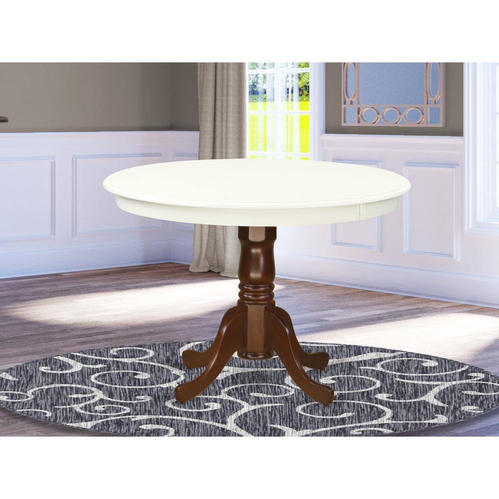 Angle. East West Furniture - East West Furniture HLT-LMA-TP Hartland Dining Room Round Kitchen Table Top with Pedestal Base, 42x42 Inch, Cappuccino - Brown.
