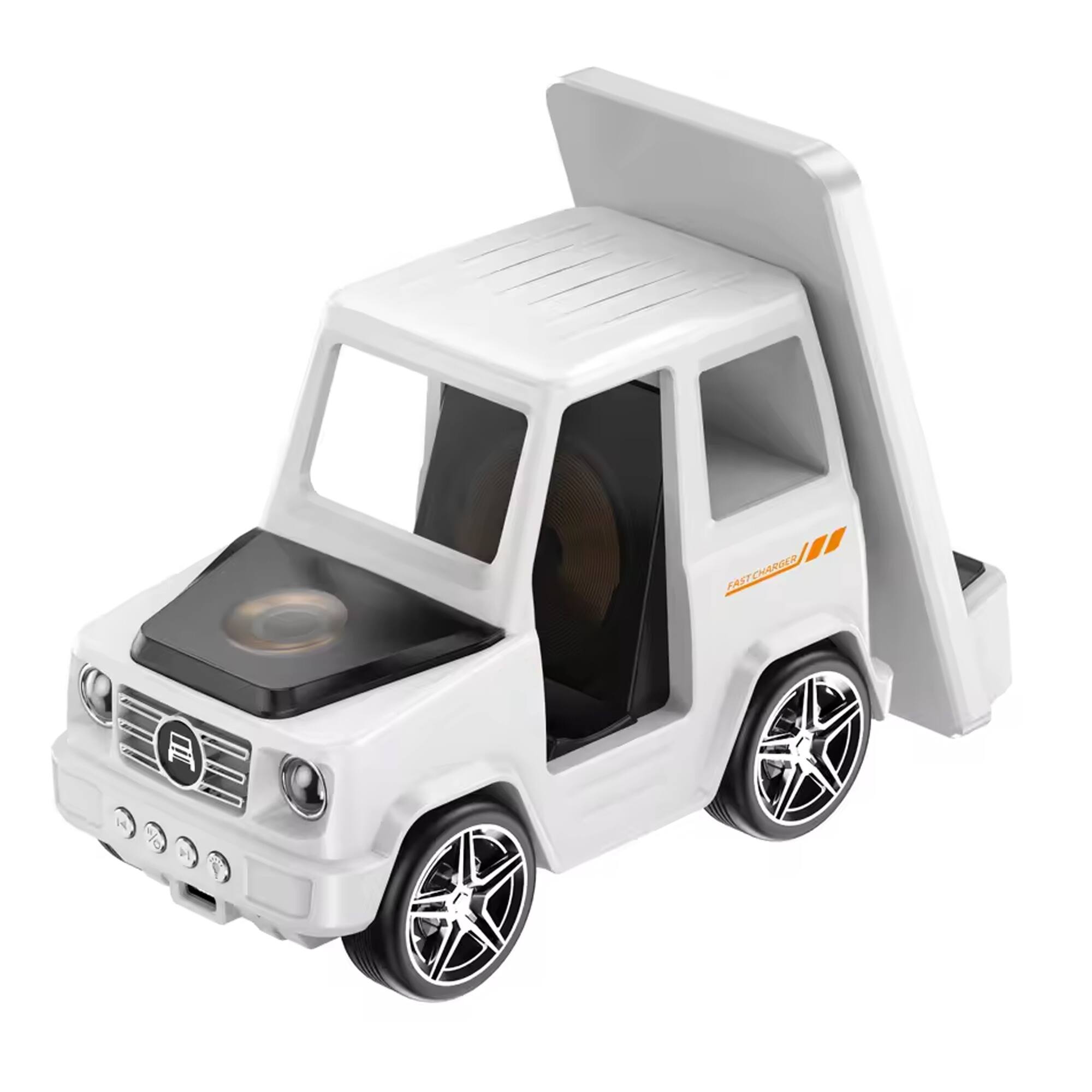 Front. YONWAY - Forklift Design Fast Charging Dock, 15W Wireless Charger with Clock and Ambient Lighting for Phone, Earphone and Watch.