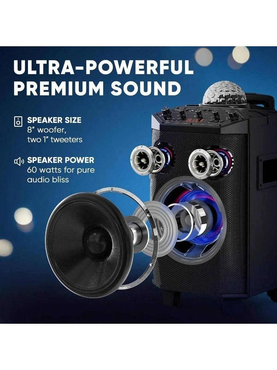 ULTRA-POWERFUL PREMIUM SOUND

SPEAKER SIZE
8" woofer, two 1" tweeters

SPEAKER POWER
60 watts for pure audio bliss