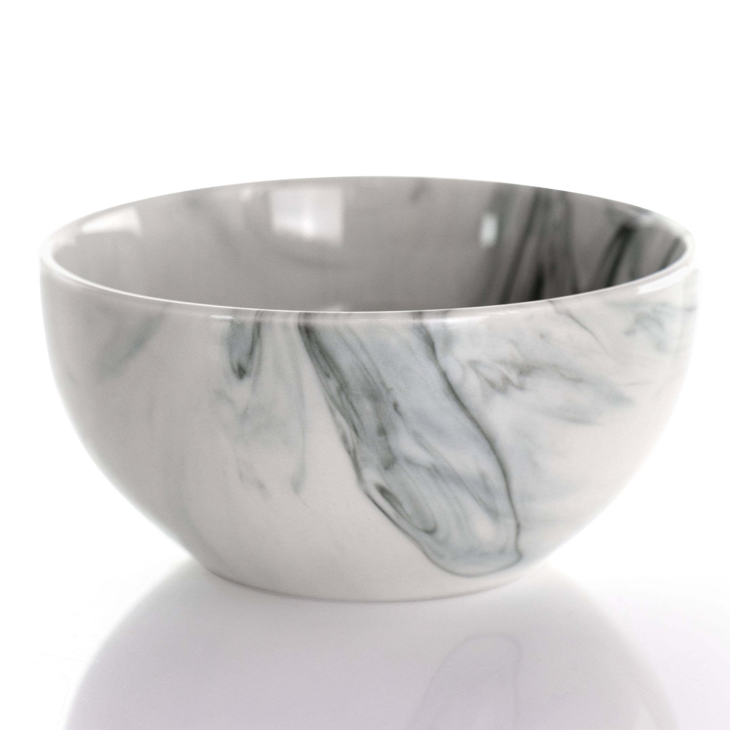 Alt View 2. Elama - Elama Fine Marble 16 Piece Stoneware Dinnerware Set in Black and White - Black and White.