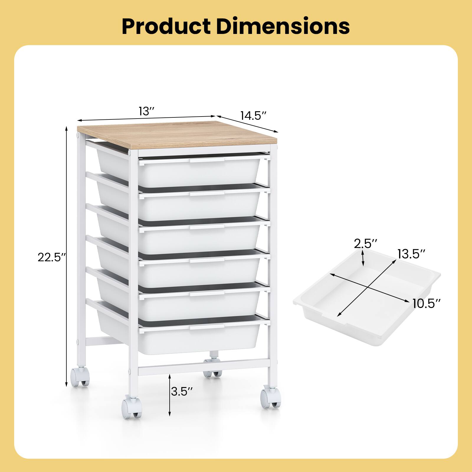 Product Dimensions: 13" x 14.5" x 22.5" x 2.5" x 13.5" x 10.5" x 3.5"