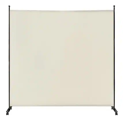 Front. Pefilos - 6 Ft Single Panel Rolling Room Divider with Smooth Wheels, Functional Single Panel Room Divider, Folding Privacy Screen - White.