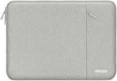 Front. mosiso - 17-17.3 inch Laptop Sleeve with Pocket, Polyester Vertical Case for Dell HP Lenovo Asus Acer Alienware Notebook - Gray.