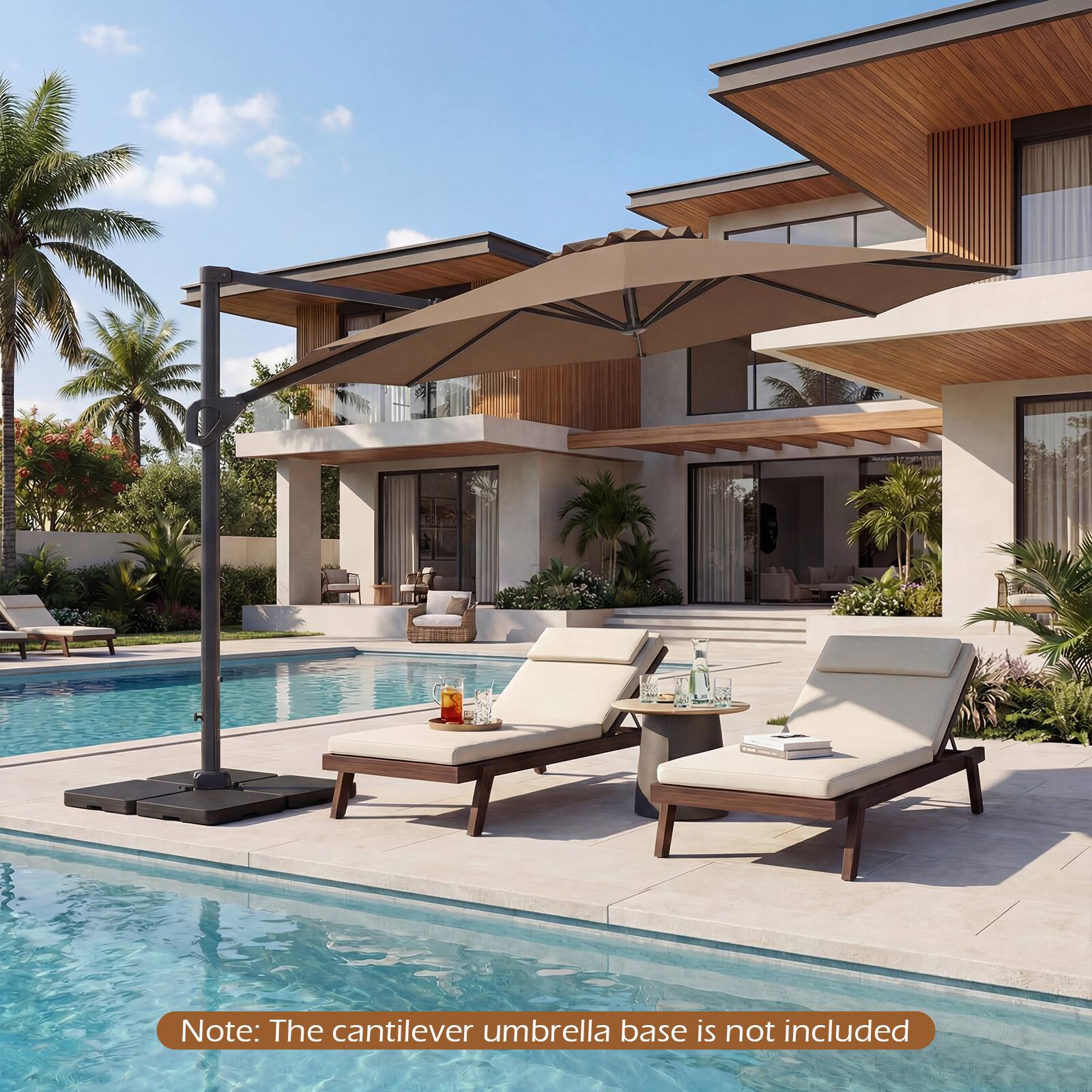Note: The cantilever umbrella base is not included