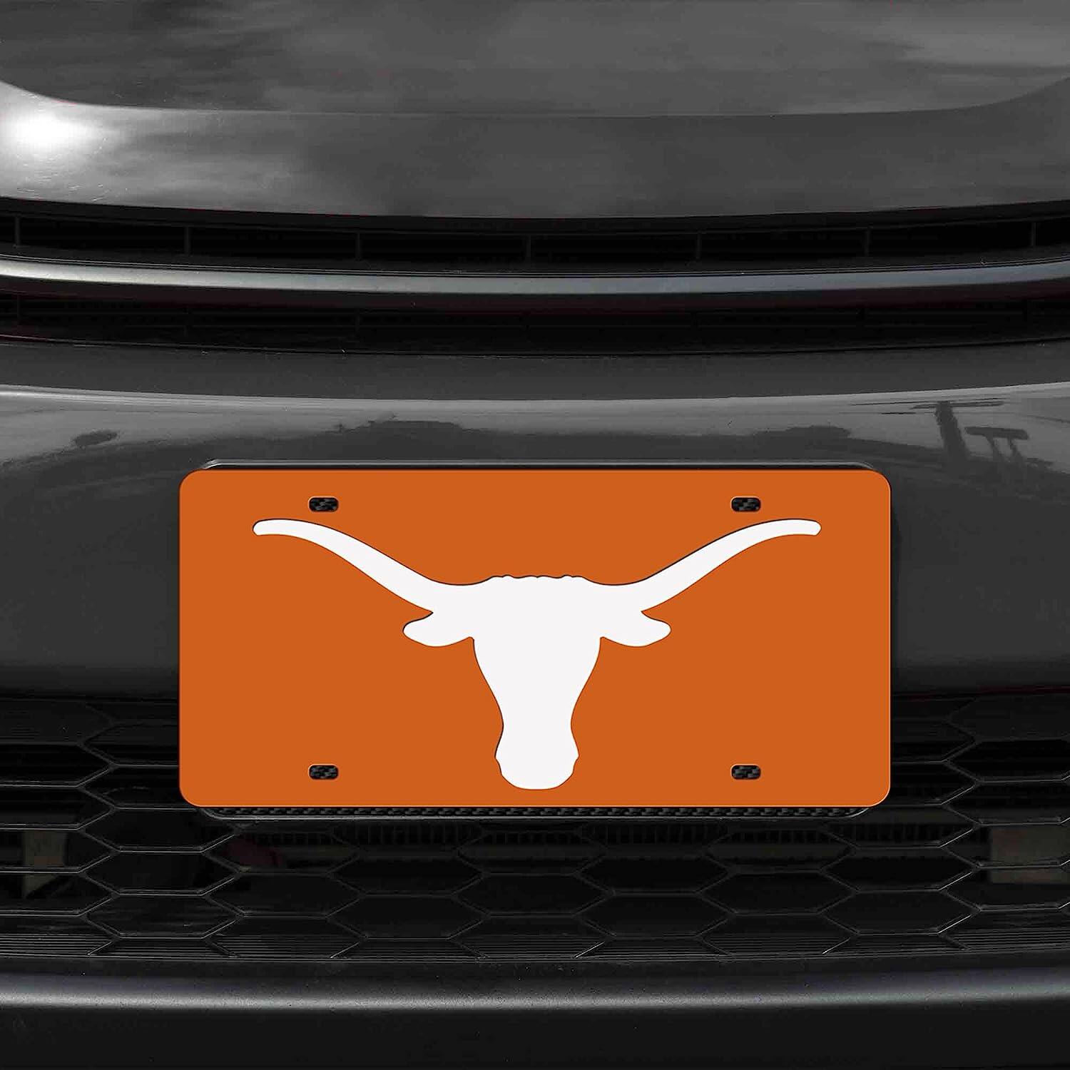 Alt View 1. Rico Industries - Texas Longhorns Orange Mirrored Laser Cut License Plate Laser Tag - Multi.