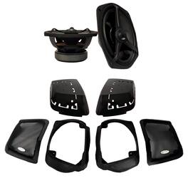 ARC Audio - HD-CUTKIT-14-23 Bag 6x9 Speaker Cut in Kit for 2014-2023 Rushmore model HD baggers - Black/Gray