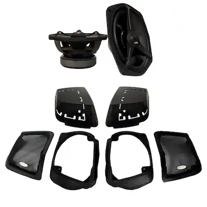 Front. ARC Audio - ARC Audio HD-CUTKIT-14-23 Bag 6x9 Speaker Cut in Kit for 2014-2023 Rushmore model HD baggers - Black/Gray.