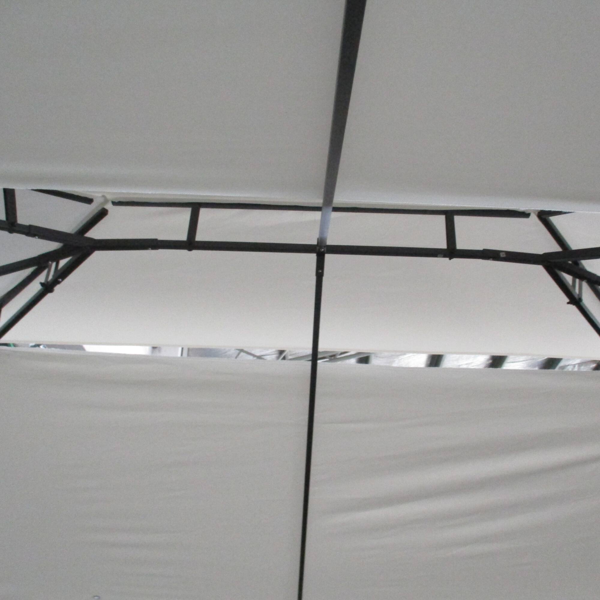Alt View 5. Outsunny - 10' x 13' Patio Gazebo, Double Roof Outdoor Gazebo Canopy Shelter with Screen Decorate Corner Frame, for Garden, Lawn - Cream White.