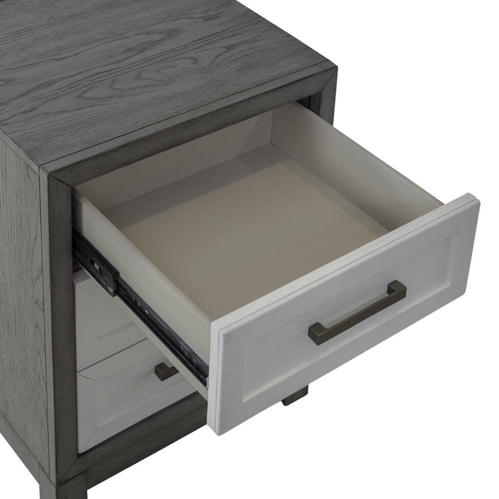 Alt View 4. Liberty Furniture Industries - 3 Drawer Chairside Table Contemporary White in Two-Tone Shell White - White.
