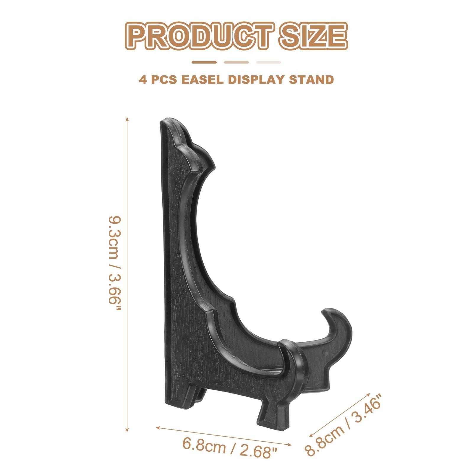 PRODUCT SIZE - 4 PCS EASEL DISPLAY STAND: 9.3cm / 3.66", 6.8cm / 2.68", 8.8cm / 3.46"