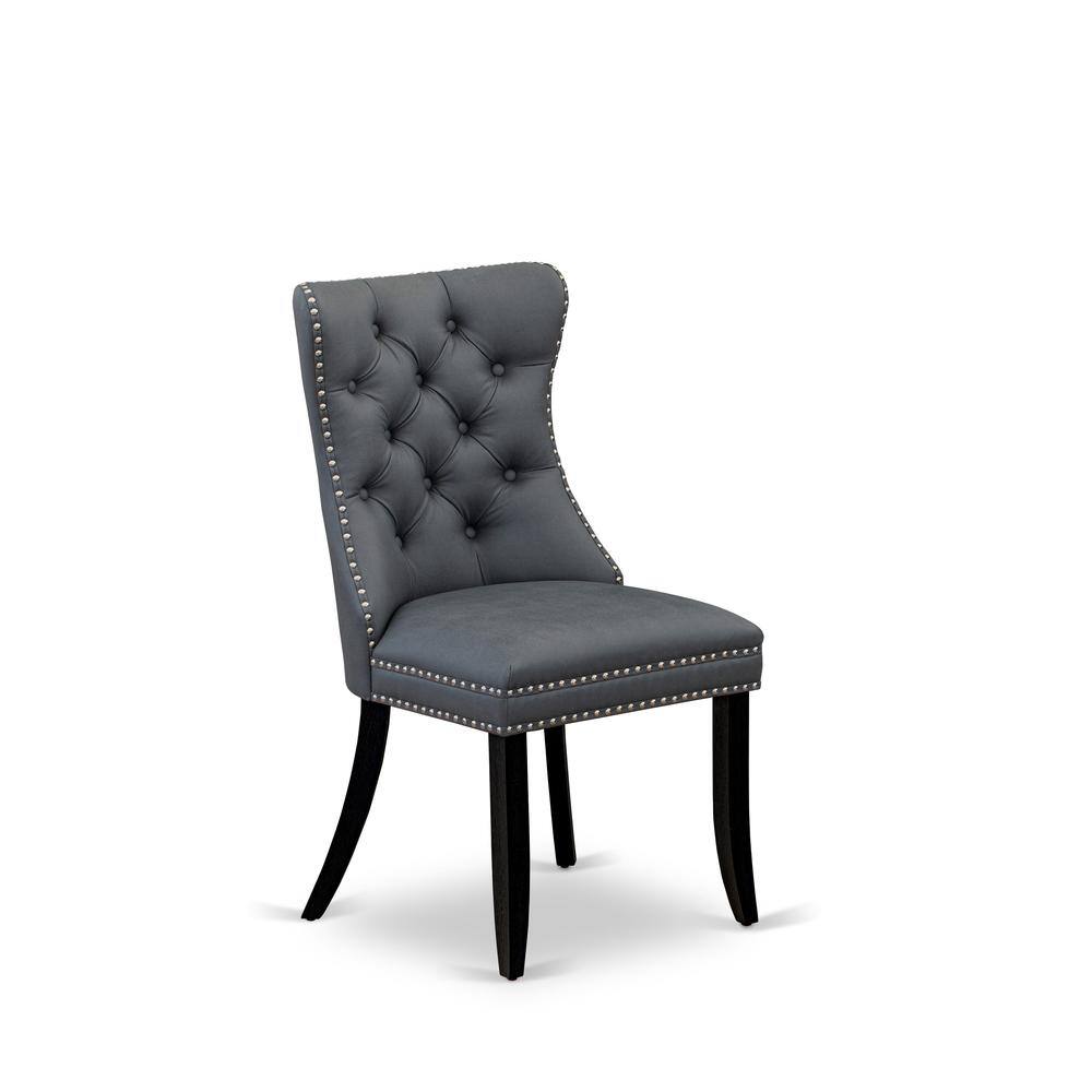 Angle. East West Furniture - Parsons Dining Chairs - Black.