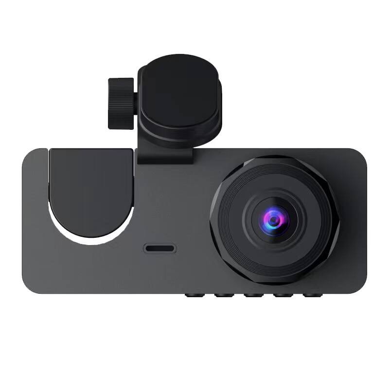 Front. Cluzine - 3-Channel 1080P Dash Cam, 170° Wide Angle, Front/Inside/Rear Recording for Cars.
