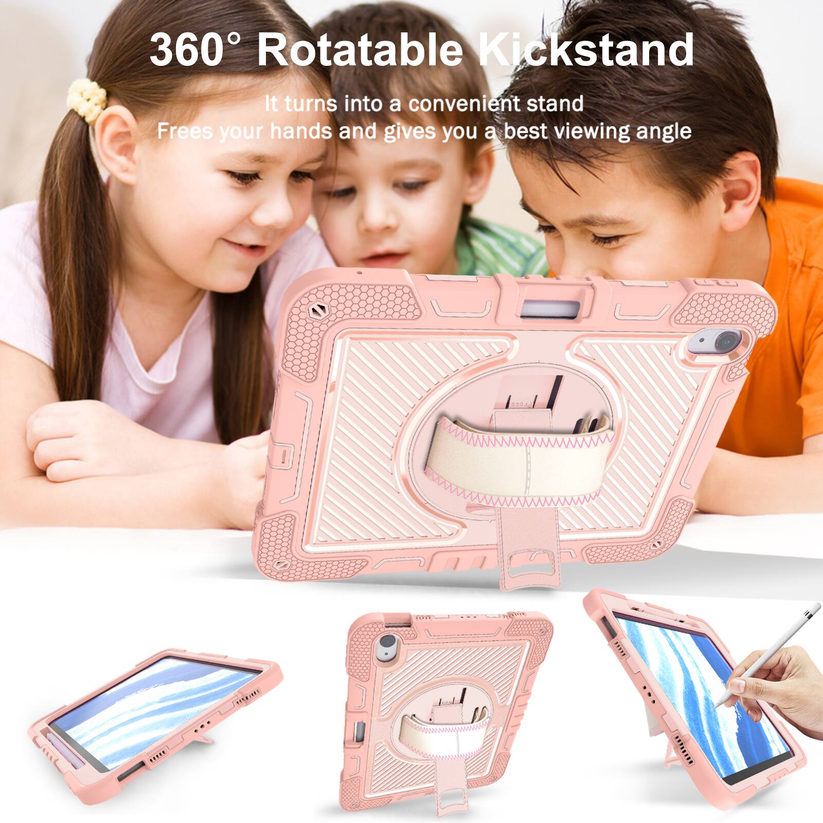 360° Rotatable Kickstand  
It turns into a convenient stand  
Frees your hands and gives you a best viewing angle